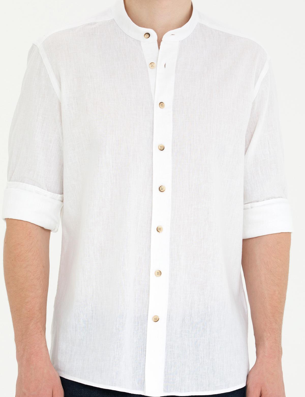 Beyaz Regular Fit Uzun Kollu Gömlek - 50269164015