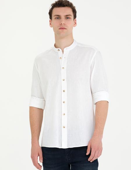 Beyaz Regular Fit Uzun Kollu Gömlek - 50269164015
