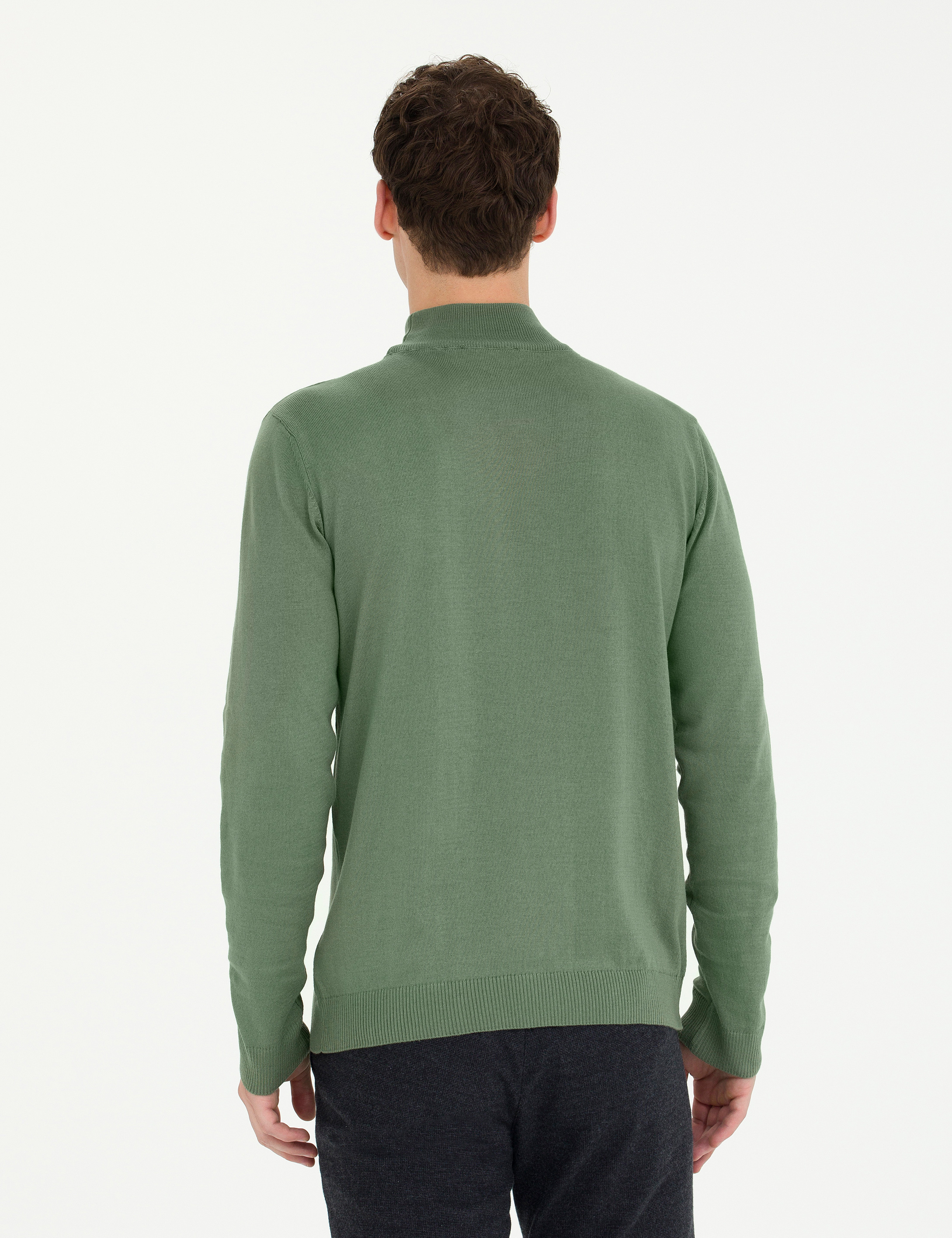 Duman Slim Fit Yarım Balıkçı Yaka Basic Triko Kazak - Image 5