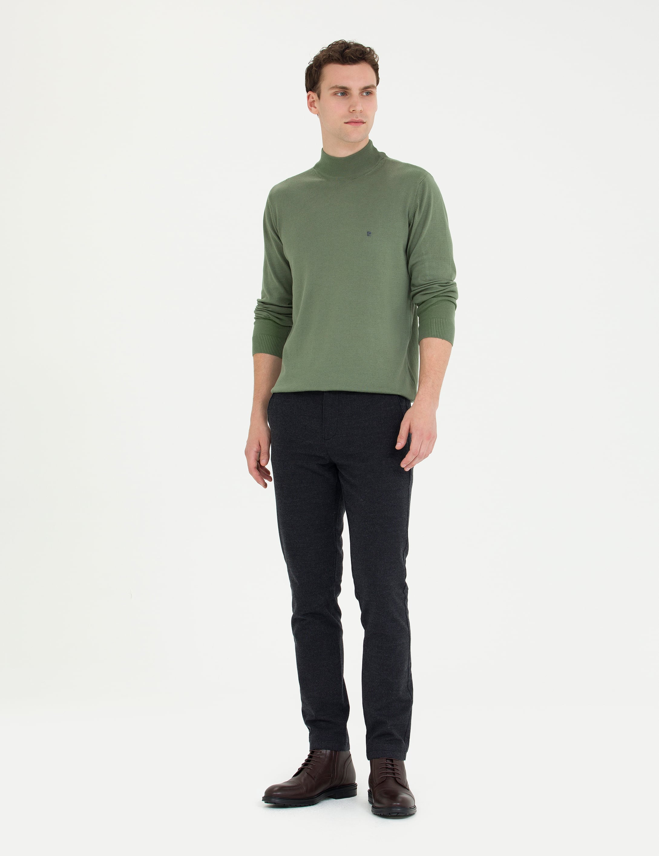 Duman Slim Fit Yarım Balıkçı Yaka Basic Triko Kazak - Image 4