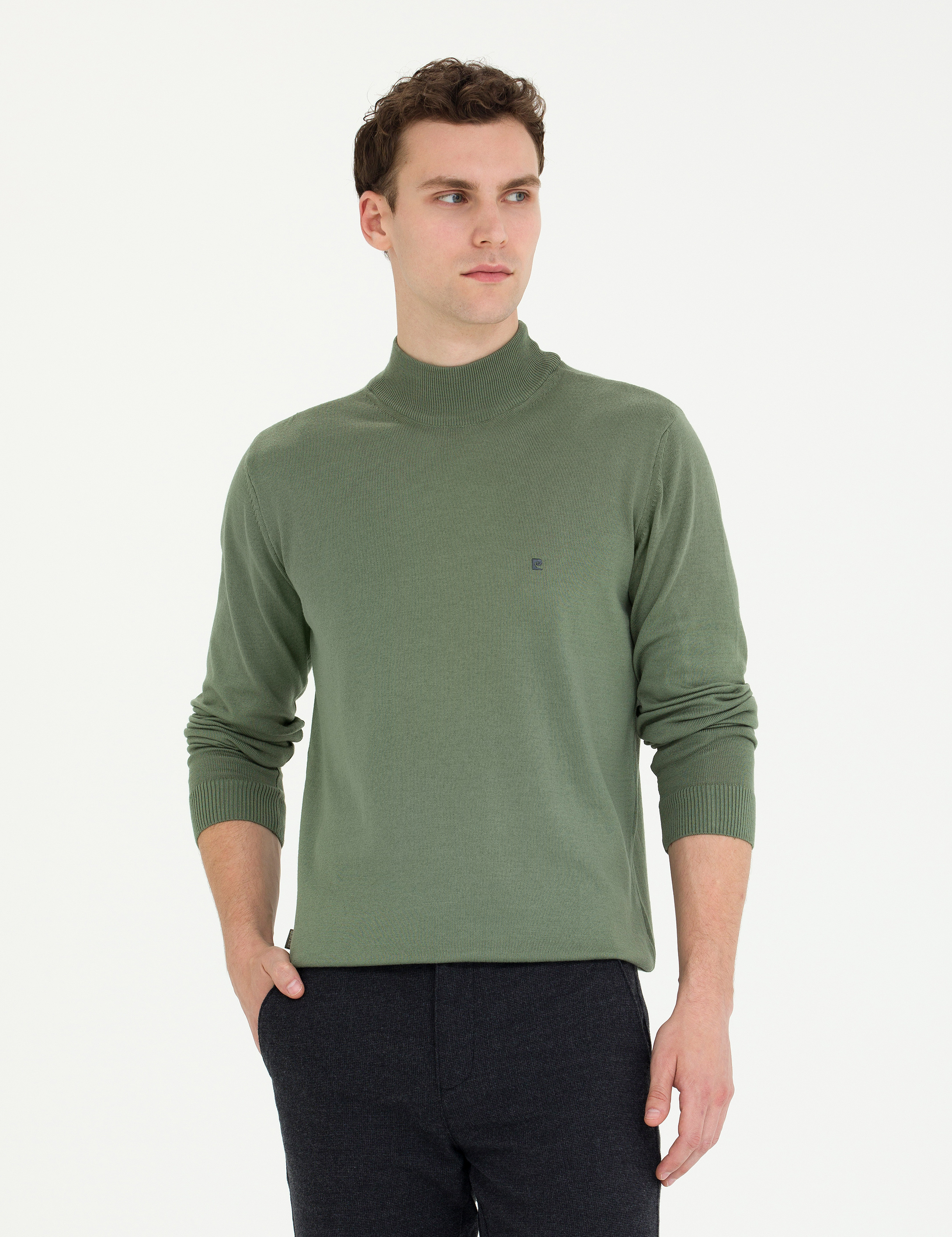 Duman Slim Fit Yarım Balıkçı Yaka Basic Triko Kazak