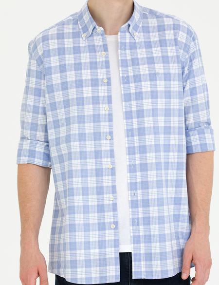 Mavi Regular Fit Ekose Desenli Gömlek - 50272274001