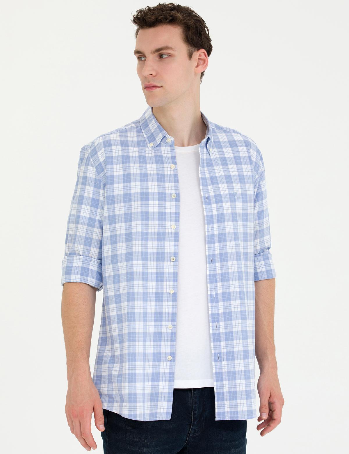 Mavi Regular Fit Ekose Desenli Gömlek - 50272274001