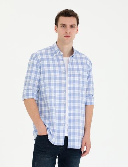 Mavi Regular Fit Ekose Desenli Gömlek - 50272274001