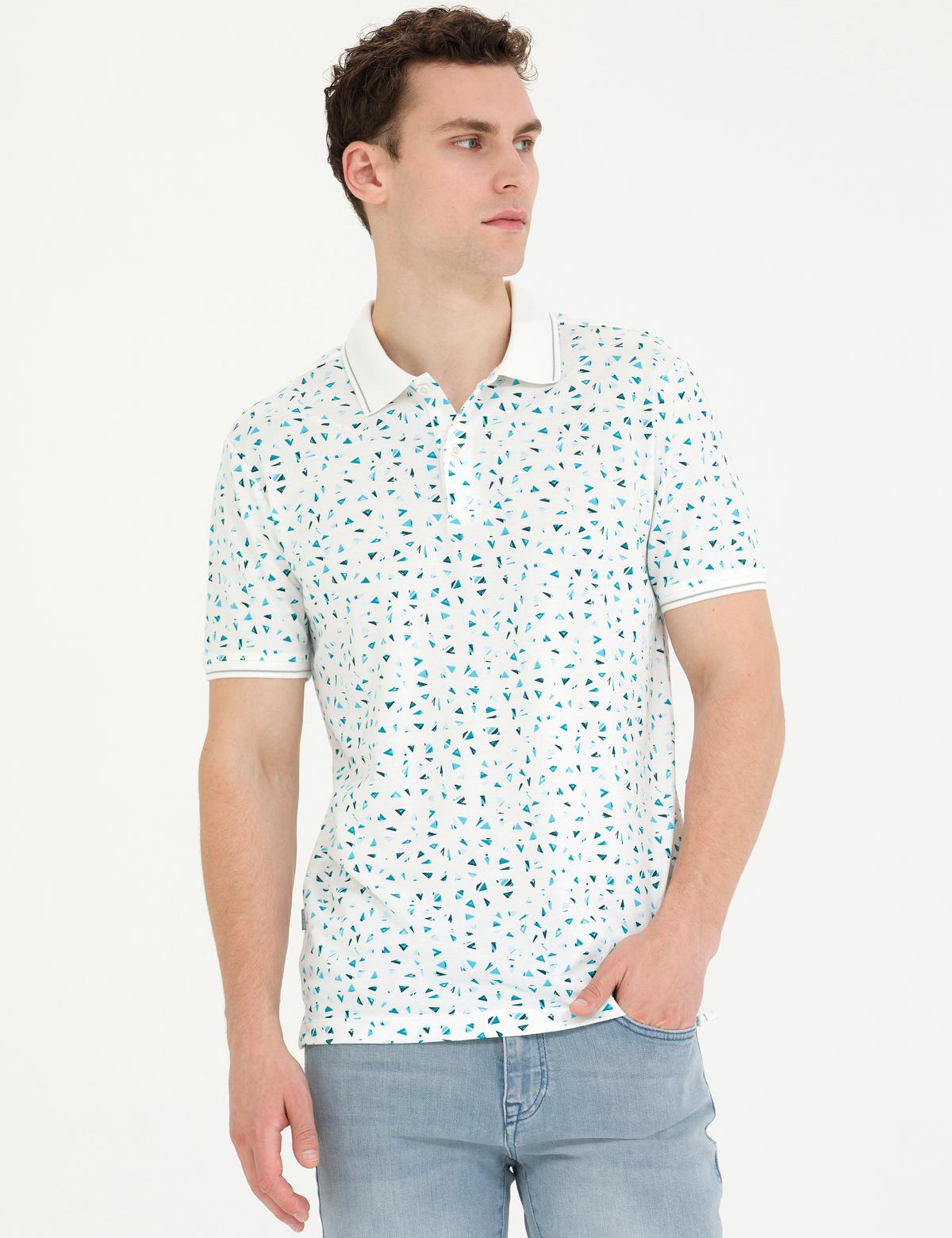 Ekru Slim Fit Polo Yaka Tişört