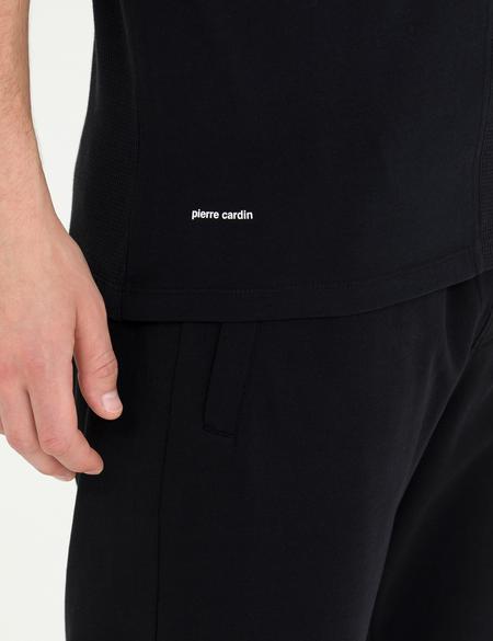 Siyah Regular Fit Bisiklet Yaka Tişört - 50264572047