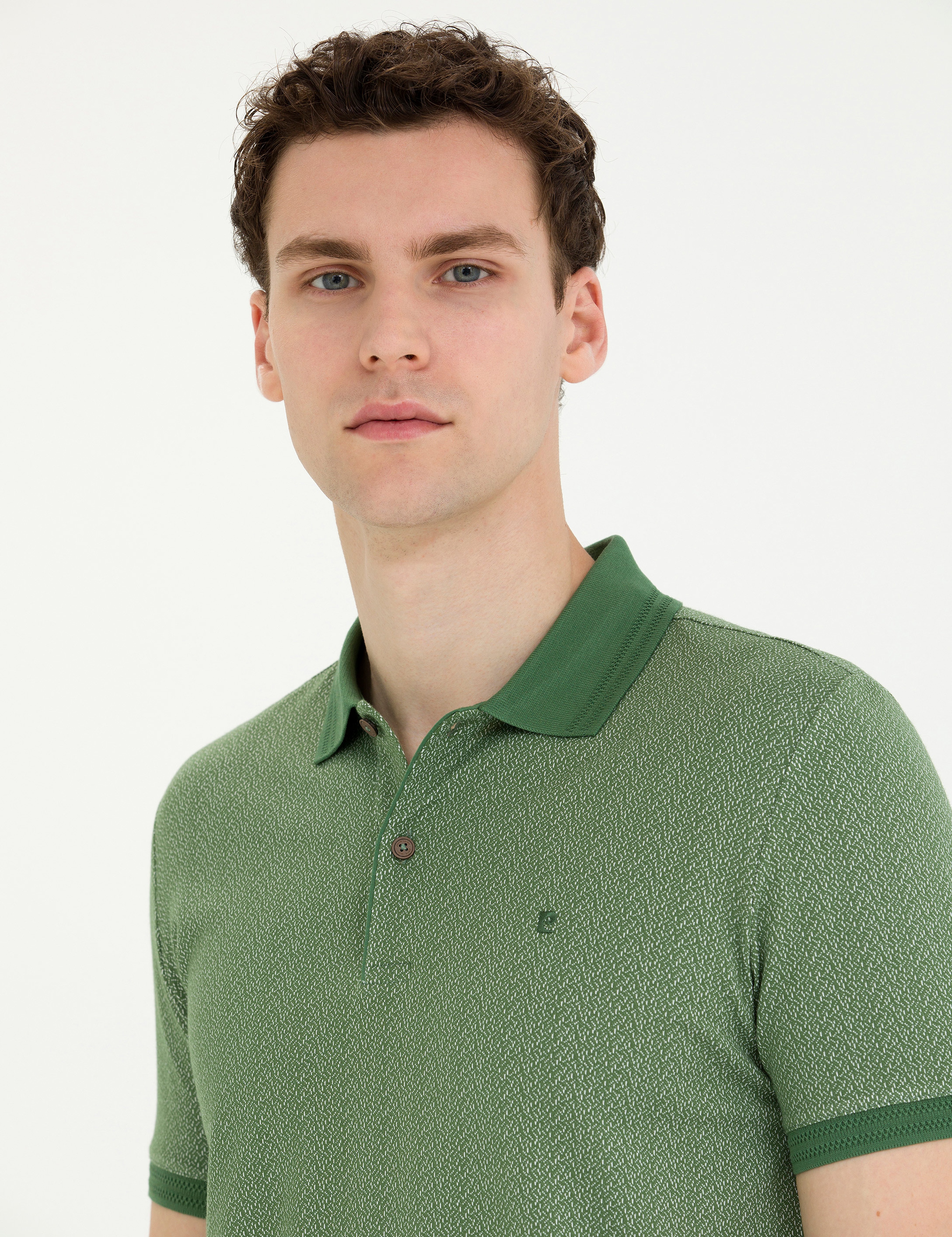 Haki Slim Fit Polo Yaka Tişört - Image 2