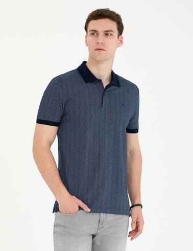 Lacivert Slim Fit Polo Yaka Tişört