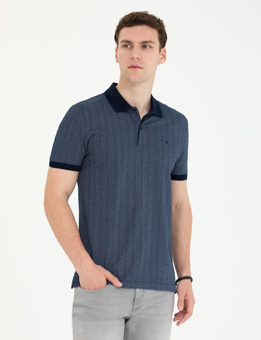 Lacivert Slim Fit Polo Yaka Tişört