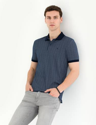 Lacivert Slim Fit Polo Yaka Tişört