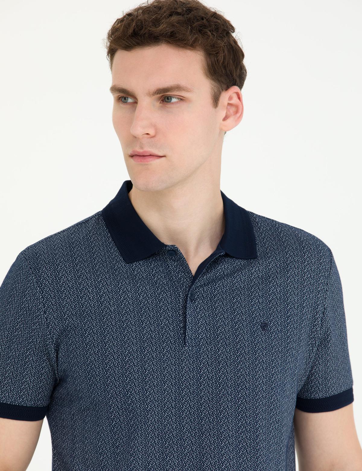 Lacivert Slim Fit Polo Yaka Tişört - 50264574055