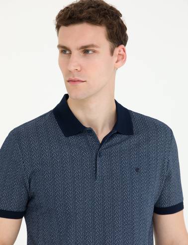 Lacivert Slim Fit Polo Yaka Tişört