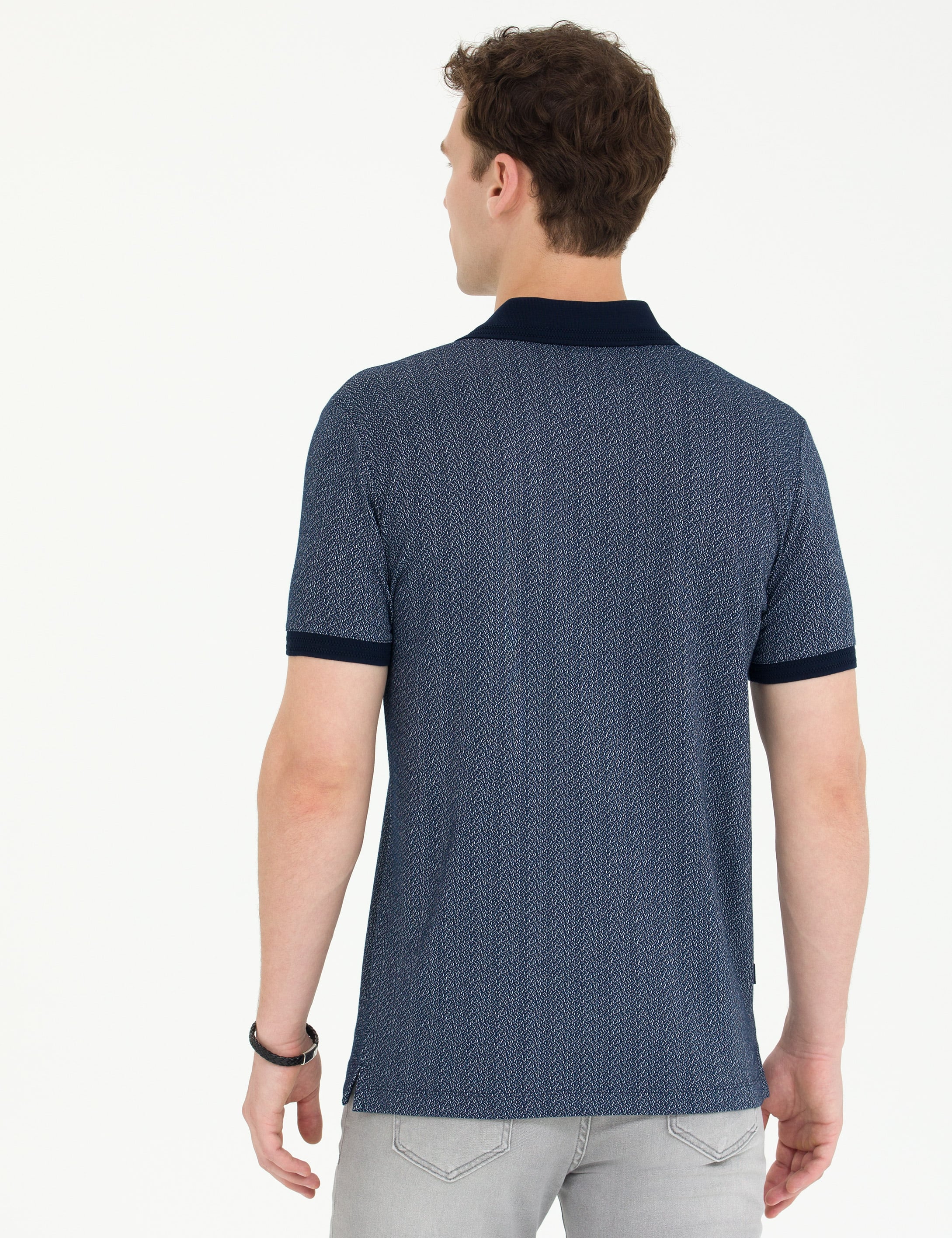 Lacivert Slim Fit Polo Yaka Tişört - Image 5