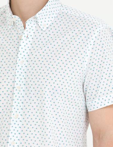Açık Lacivert Slim Fit Kısa Kollu Gömlek