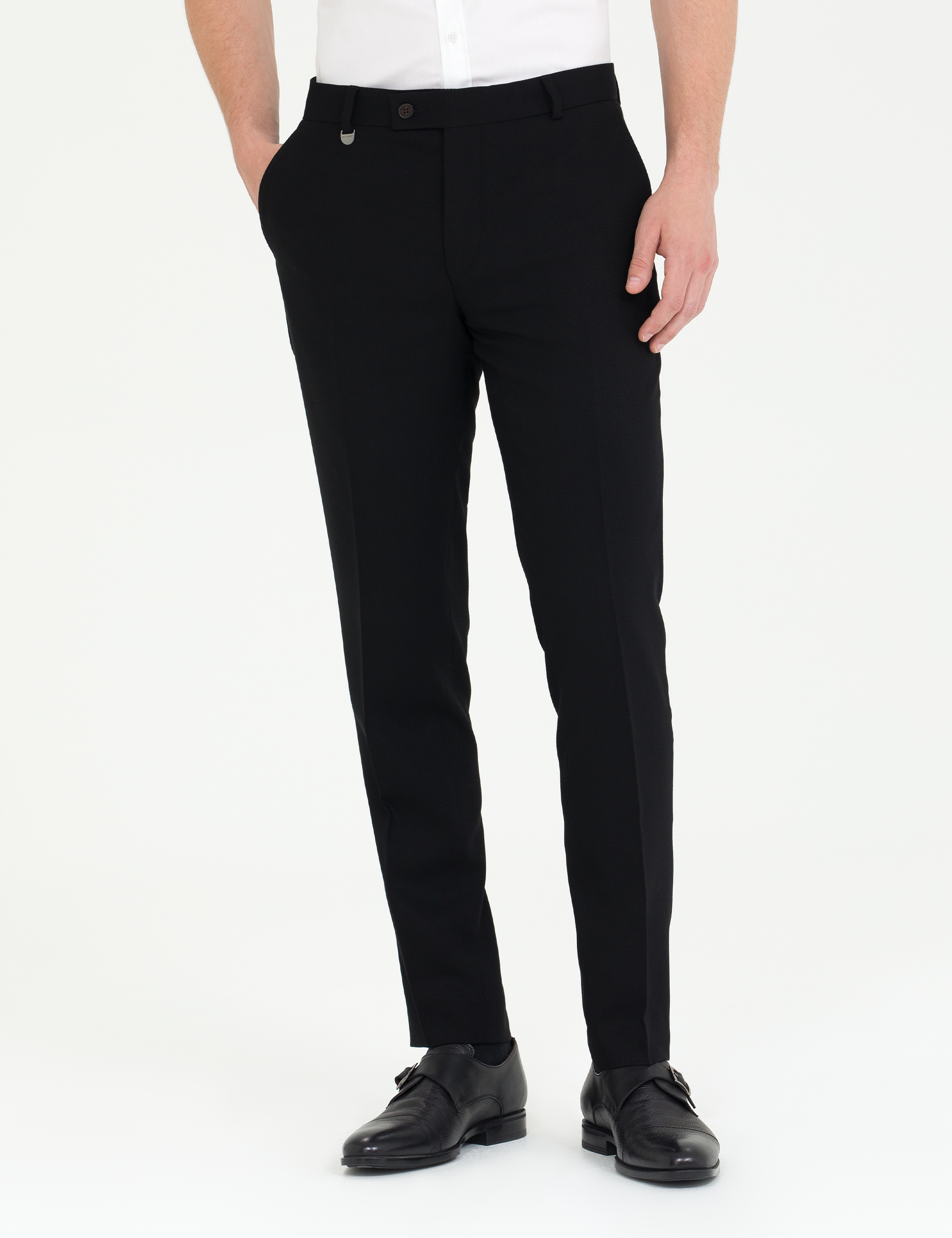 Siyah Ex. Slim Fit Kumaş Pantolon - Image 2