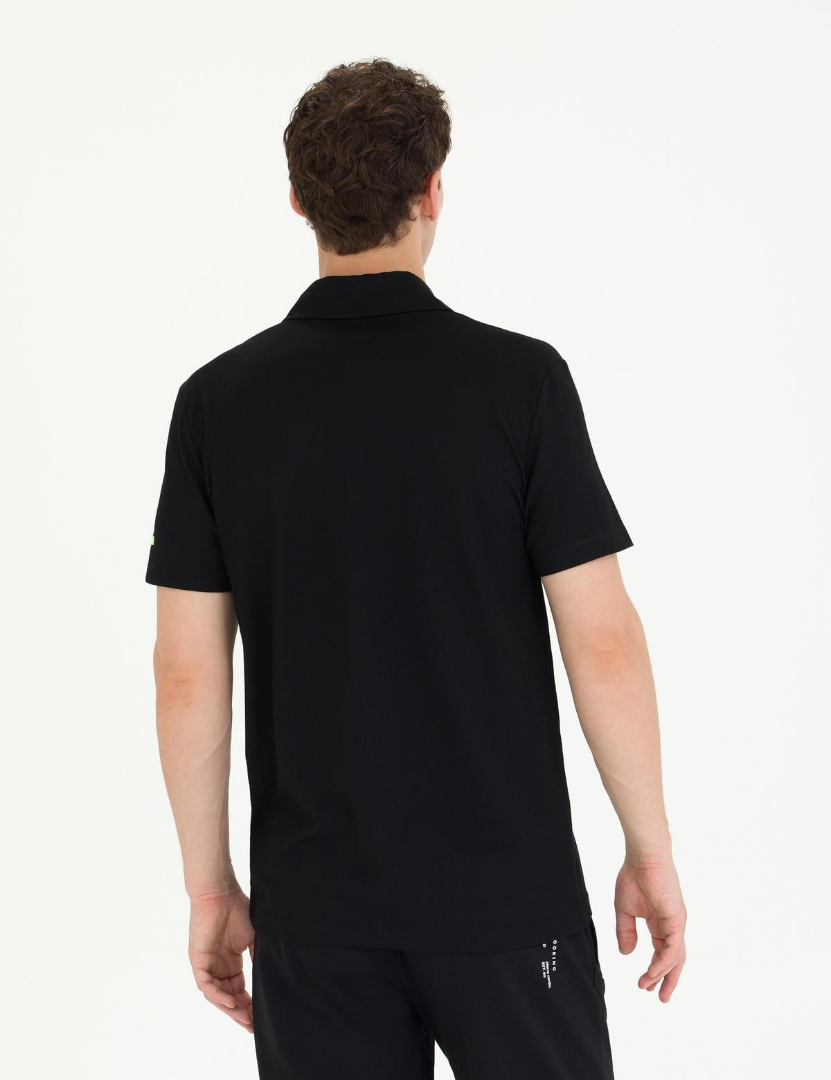 Siyah Slim Fit Polo Yaka Tişört - 50270242001