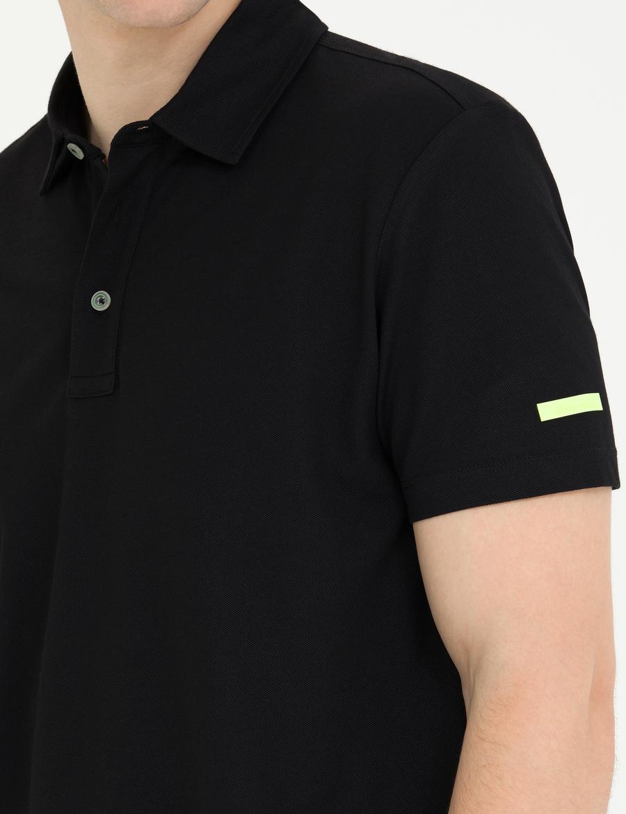 Siyah Slim Fit Polo Yaka Tişört