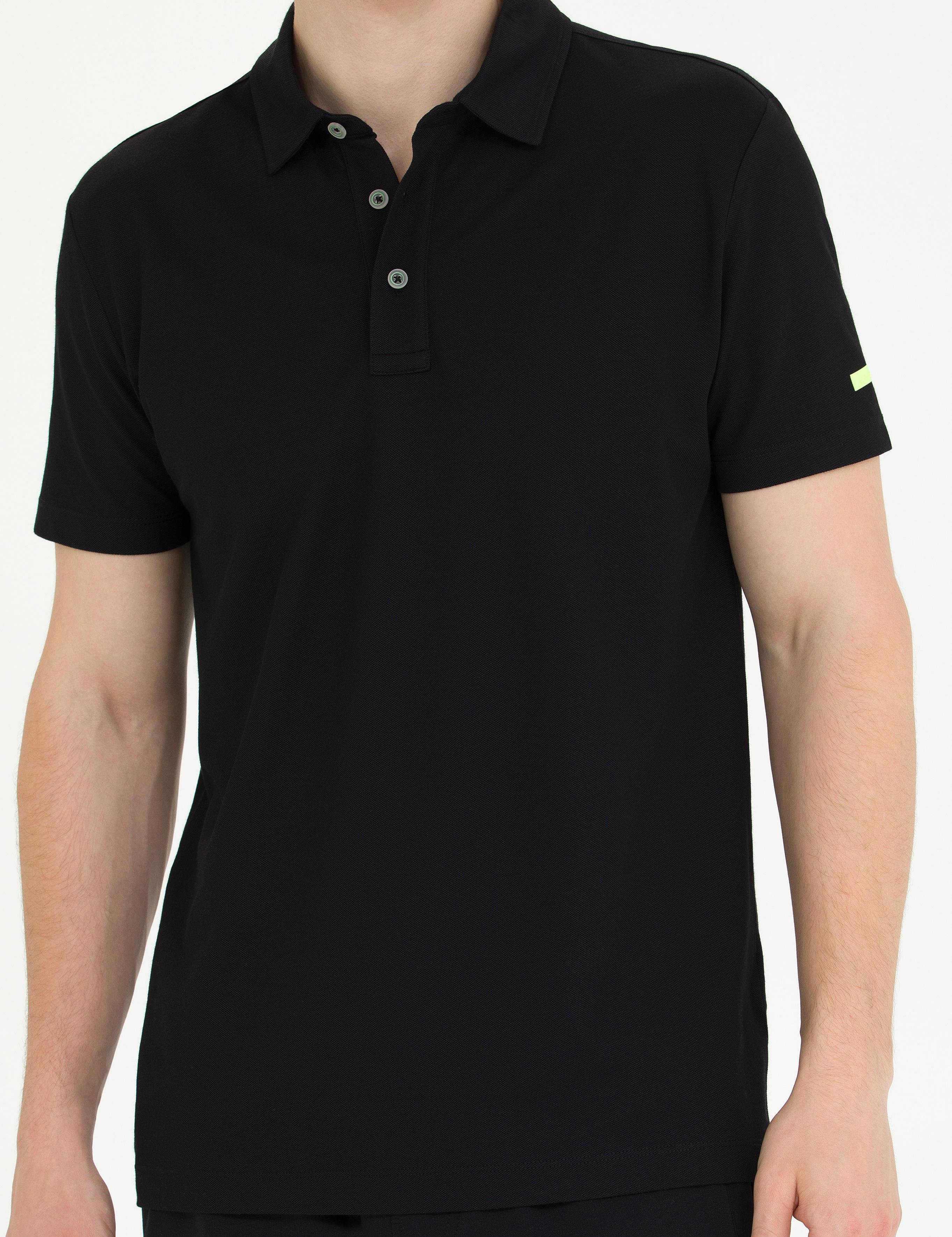 Siyah Slim Fit Polo Yaka Tişört
