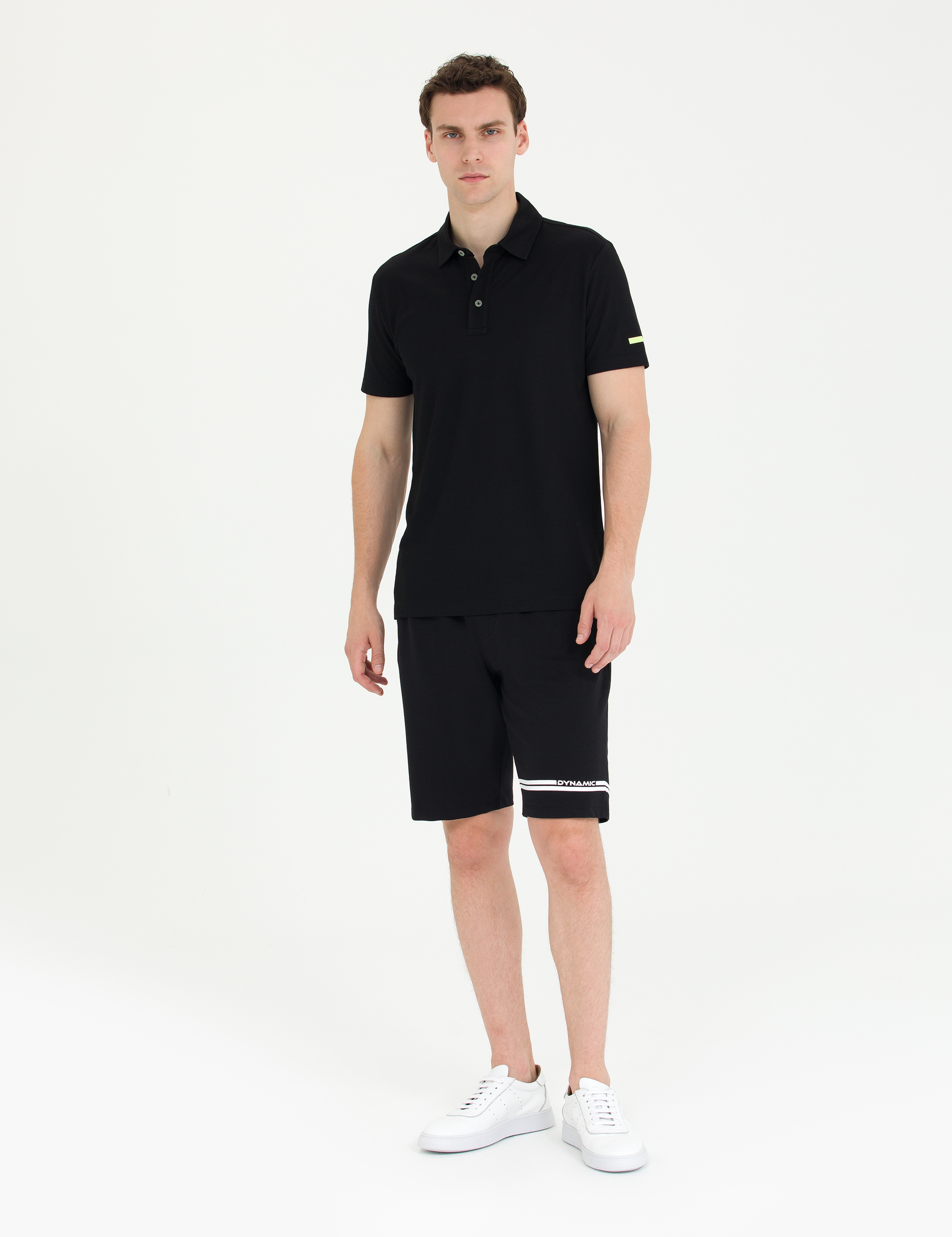 Siyah Slim Fit Polo Yaka Tişört - Image 4