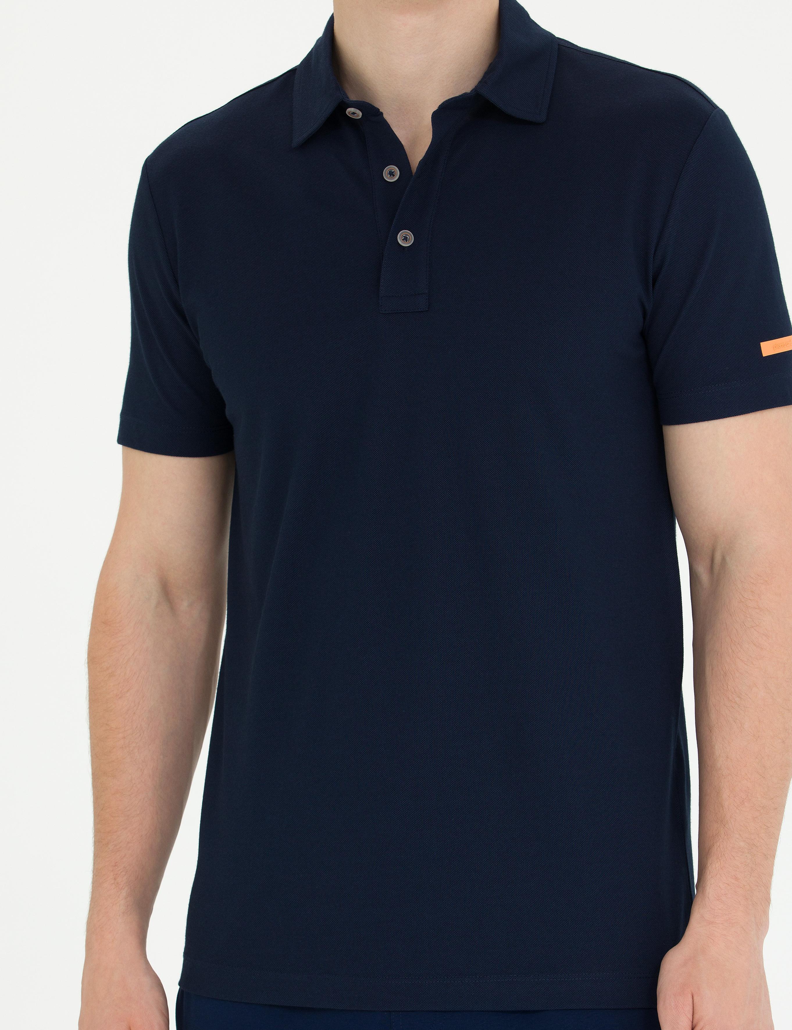 Lacivert Slim Fit Polo Yaka Tişört