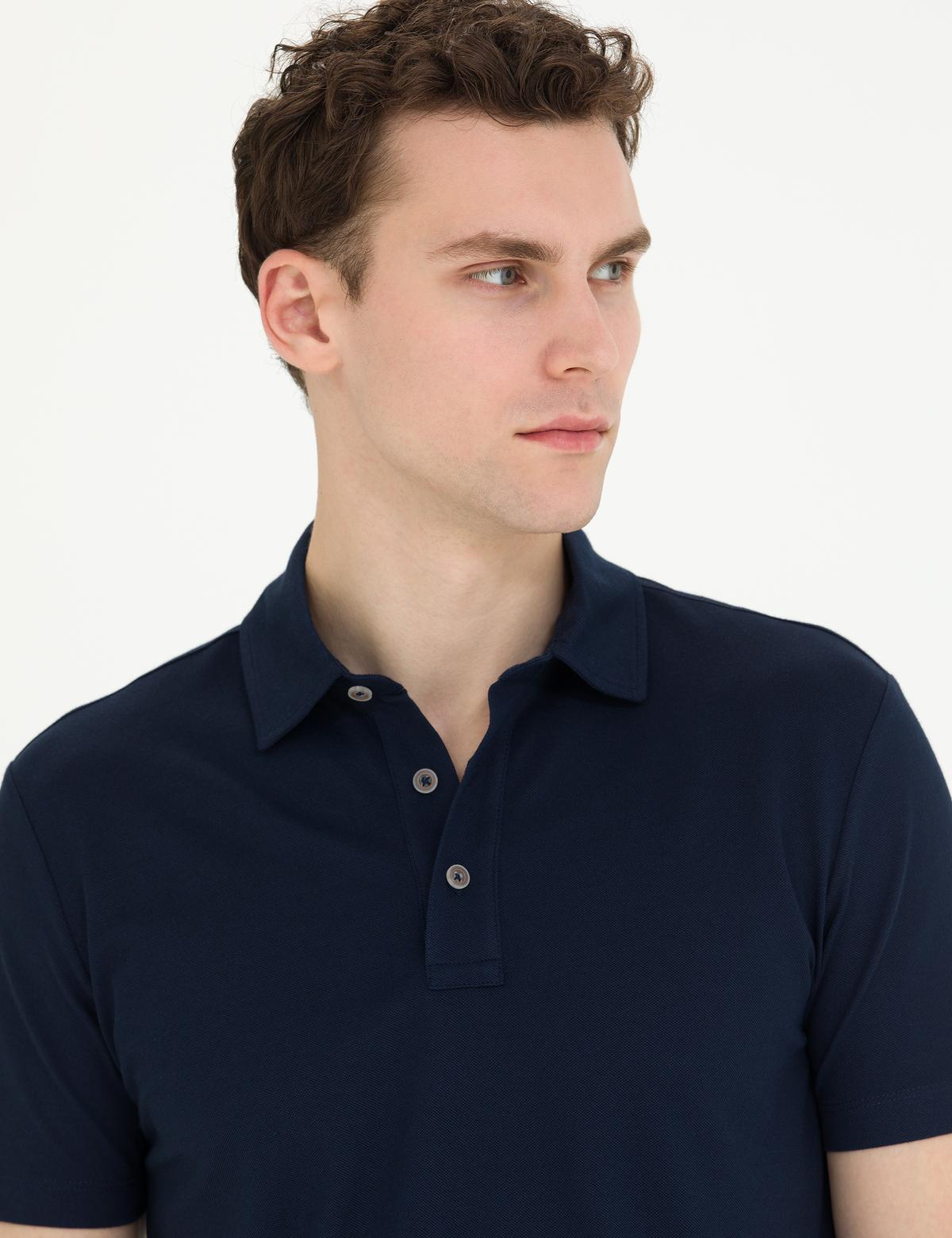 Lacivert Slim Fit Polo Yaka Tişört - 50270242016