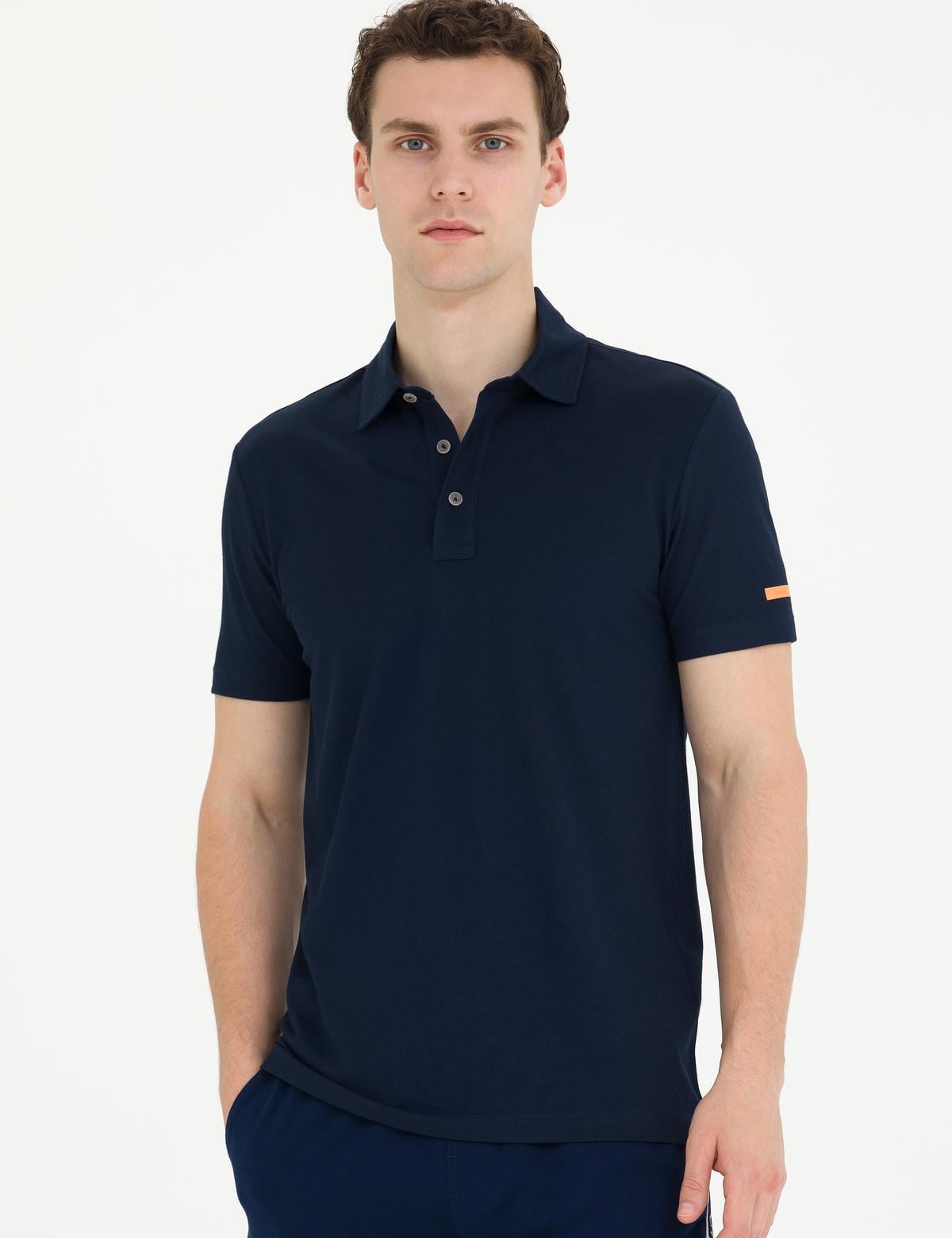 Lacivert Slim Fit Polo Yaka Tişört
