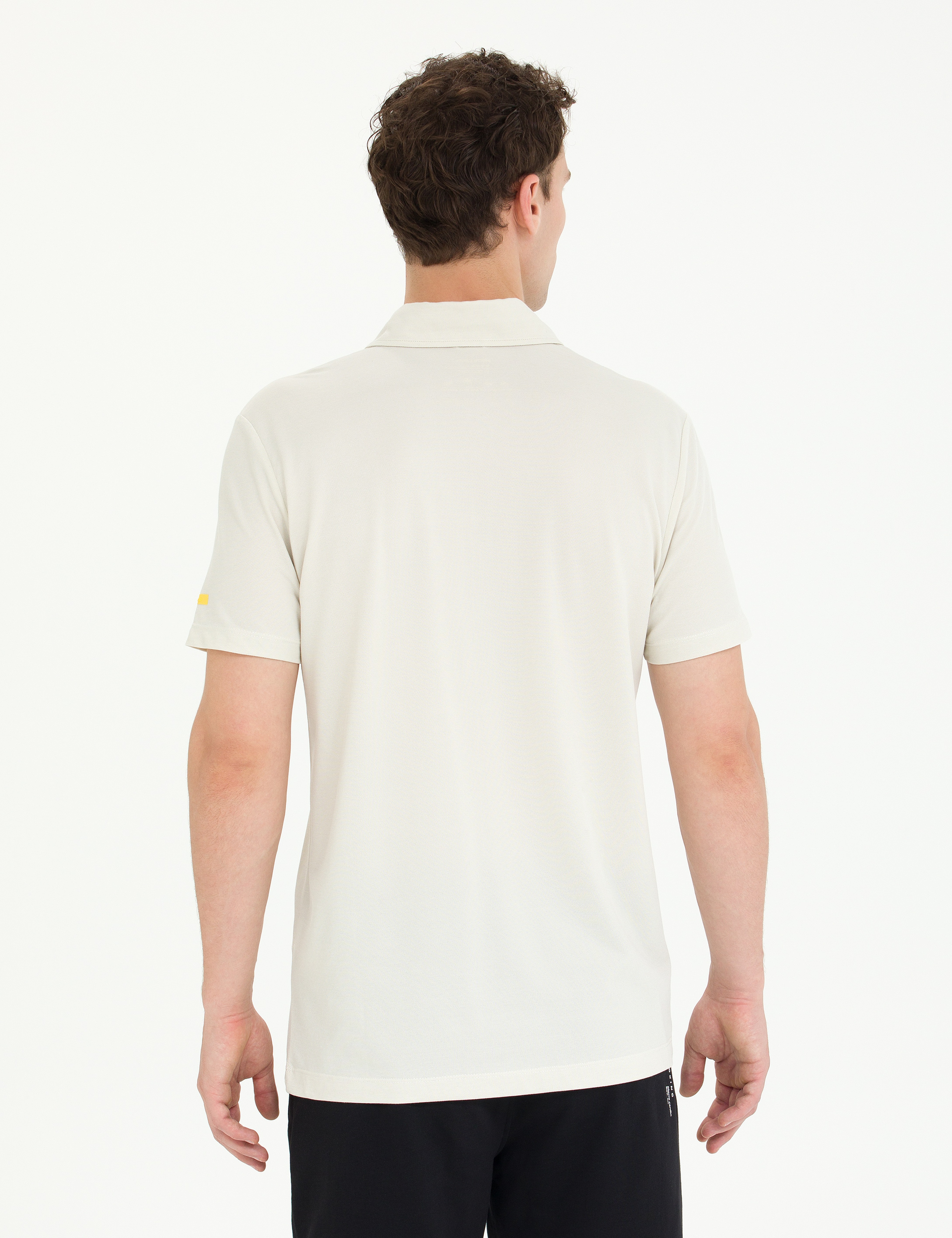 Gri Slim Fit Polo Yaka Tişört - Image 5