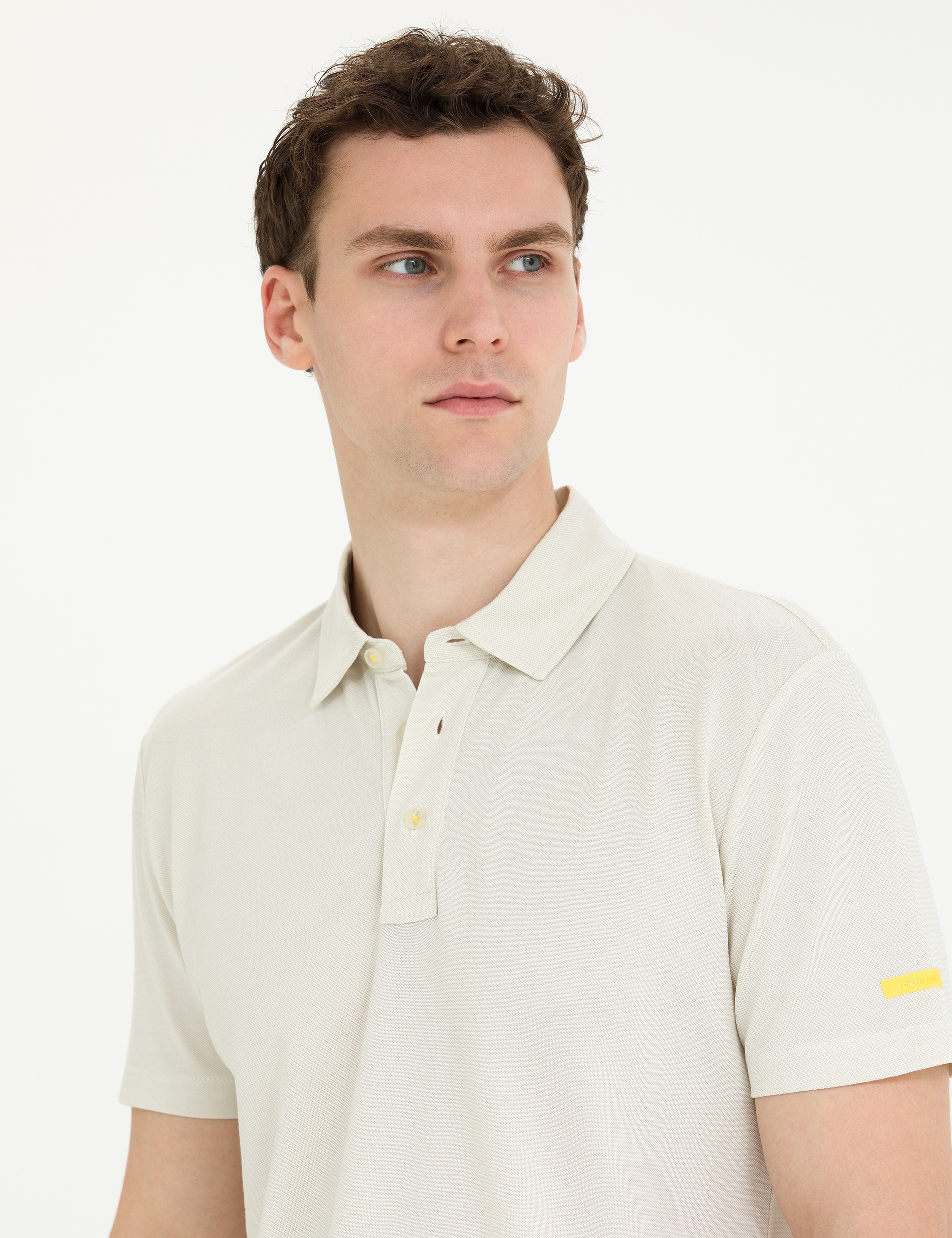 Gri Slim Fit Polo Yaka Tişört - Image 2