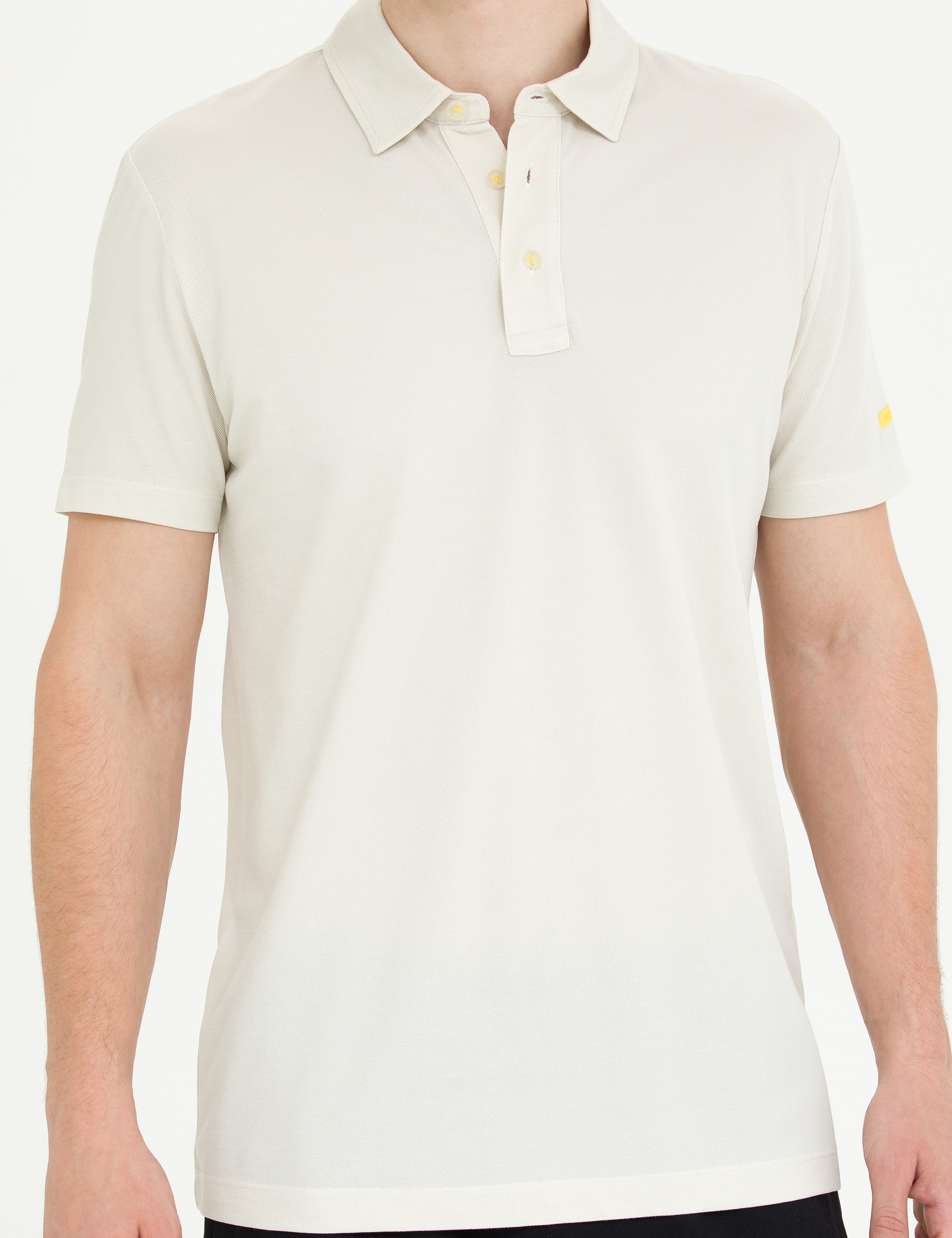 Gri Slim Fit Polo Yaka Tişört - Image 6