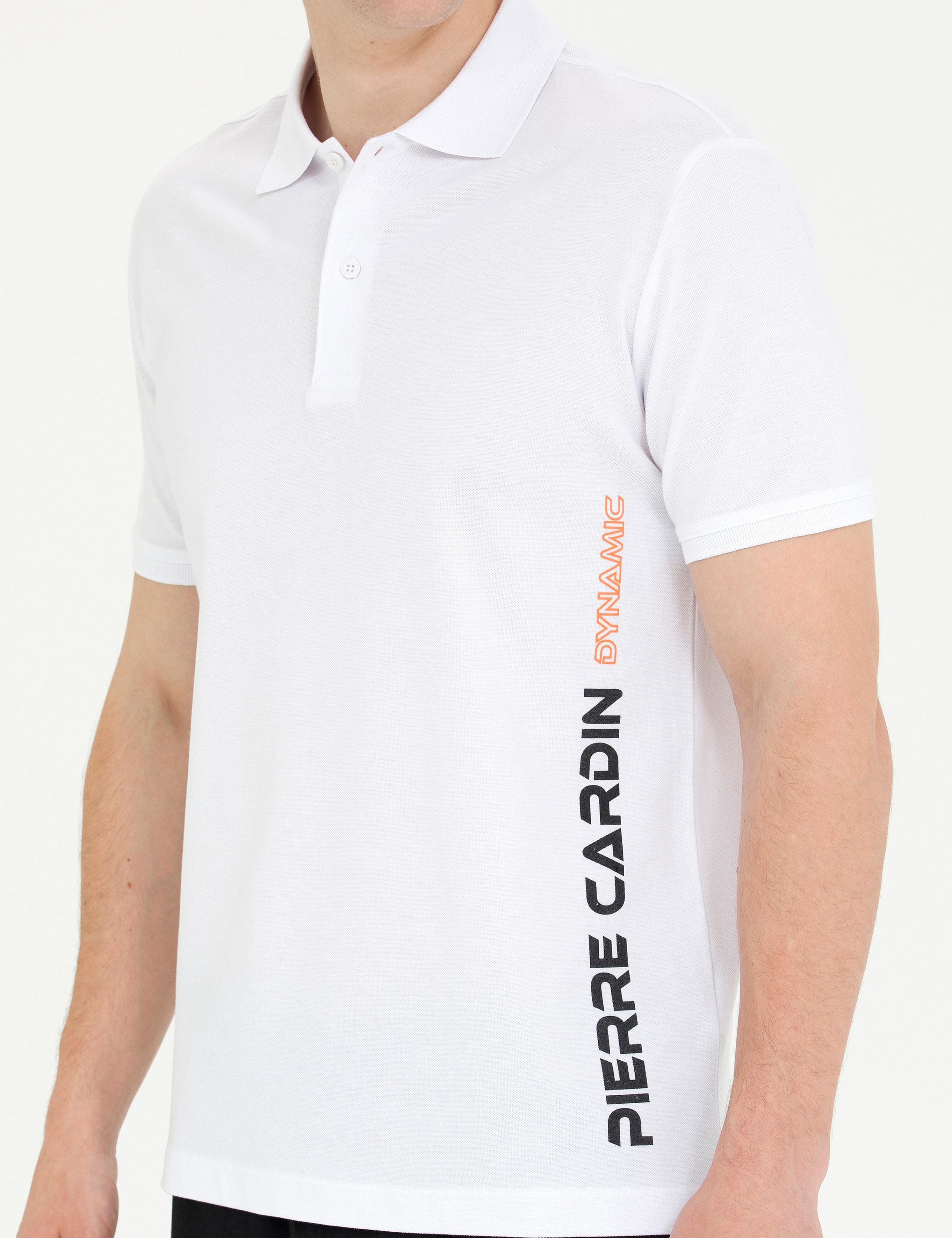 Beyaz Slim Fit Polo Yaka Tişört