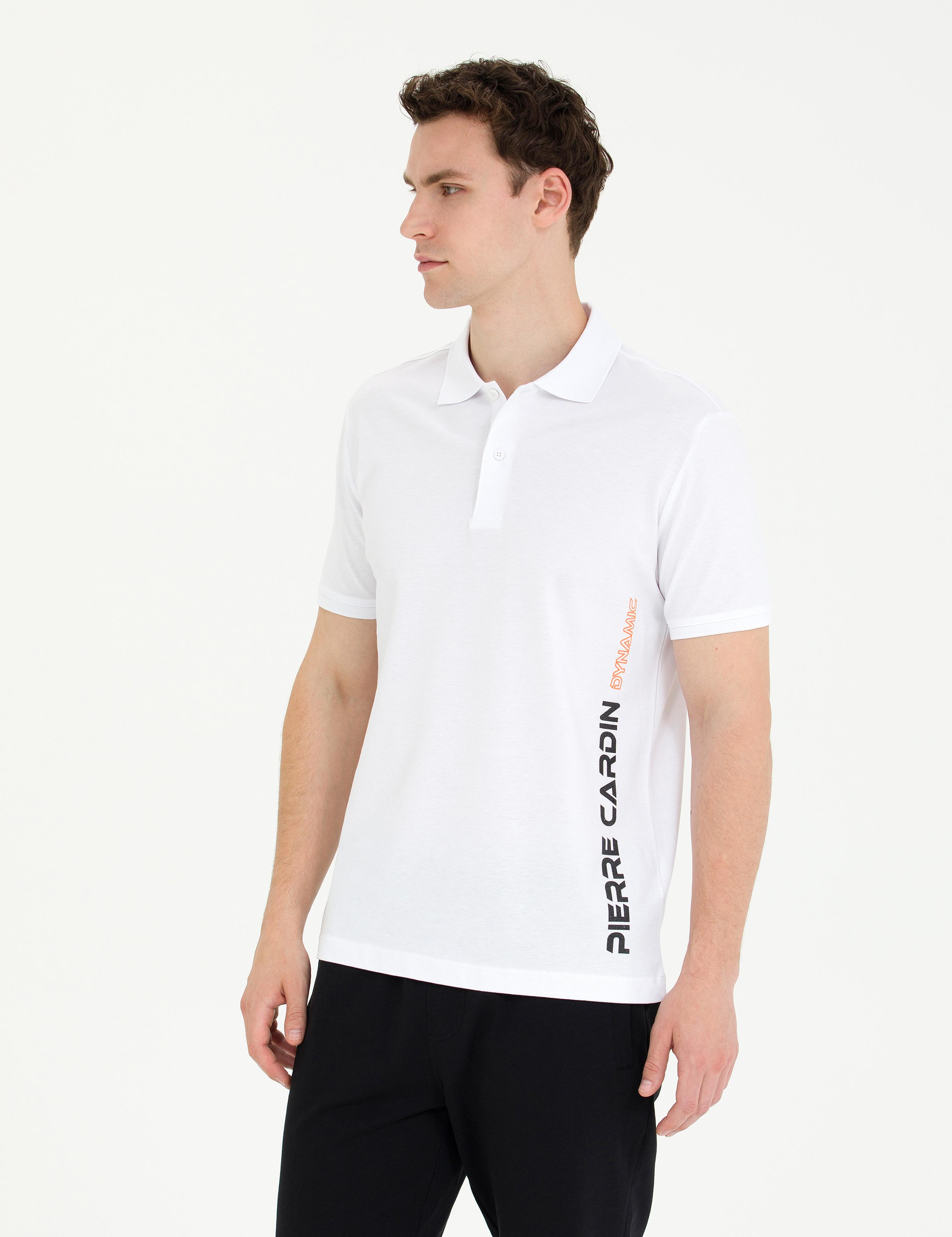 Beyaz Slim Fit Polo Yaka Tişört