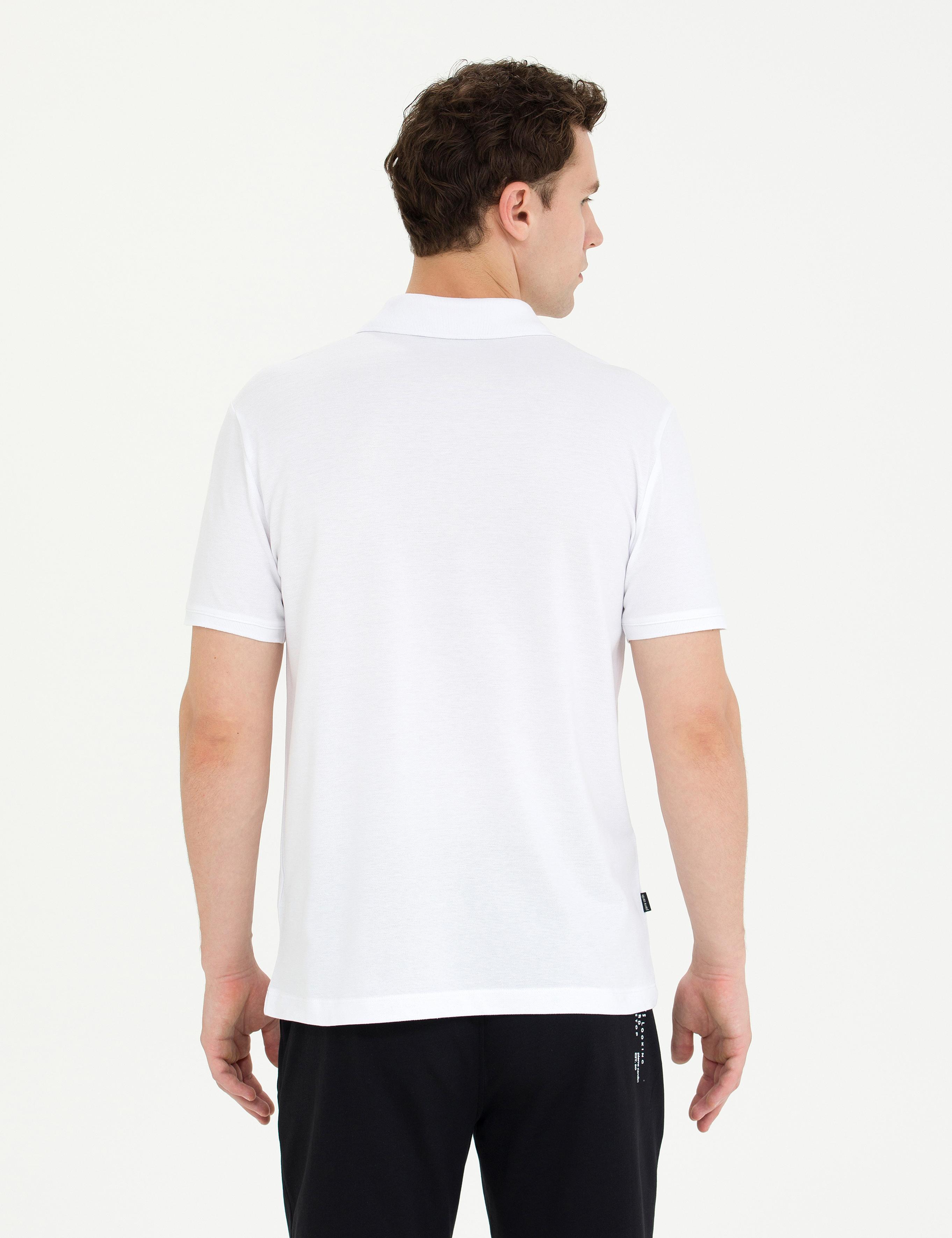 Beyaz Slim Fit Polo Yaka Tişört