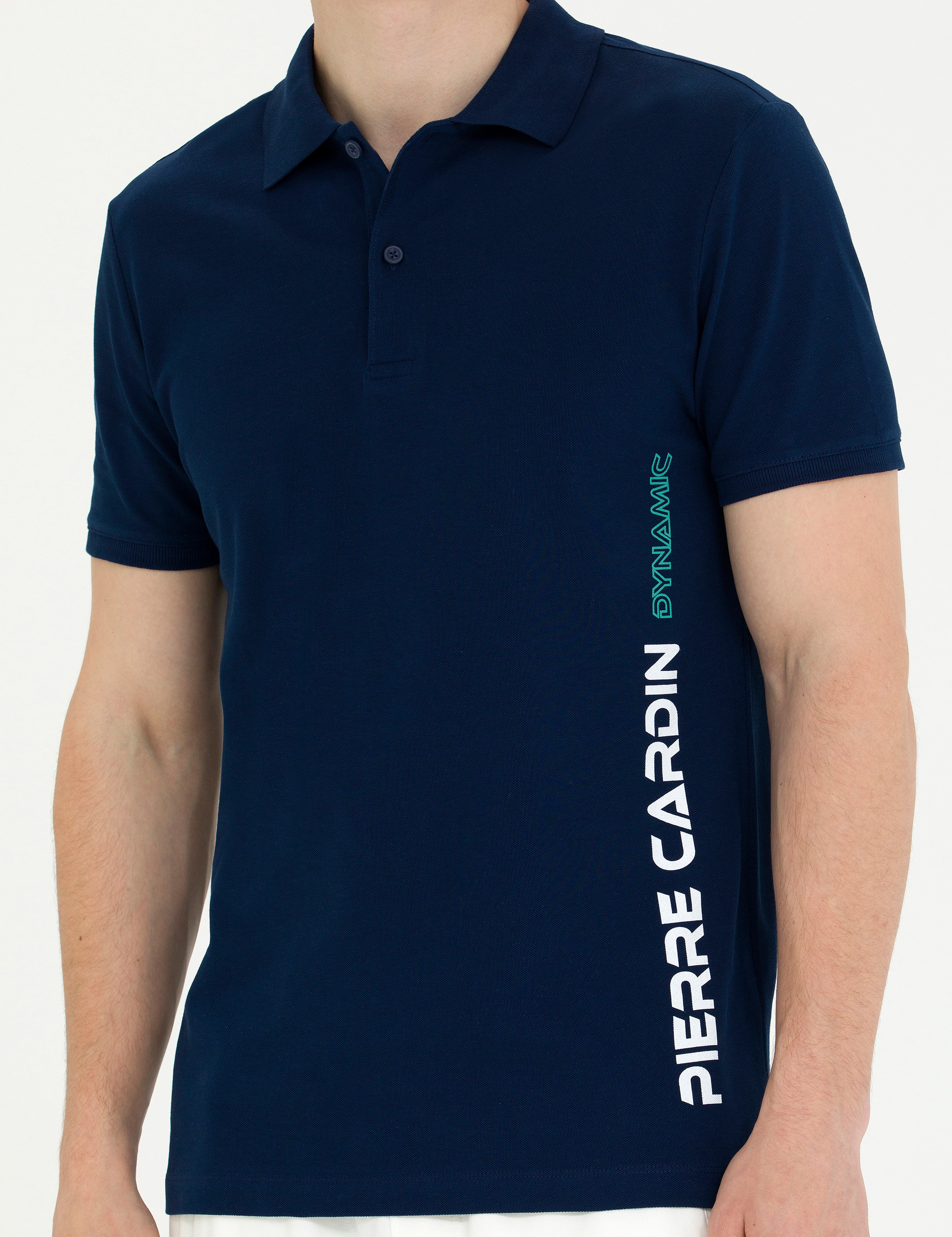 Lacivert Slim Fit Polo Yaka Tişört - Image 6