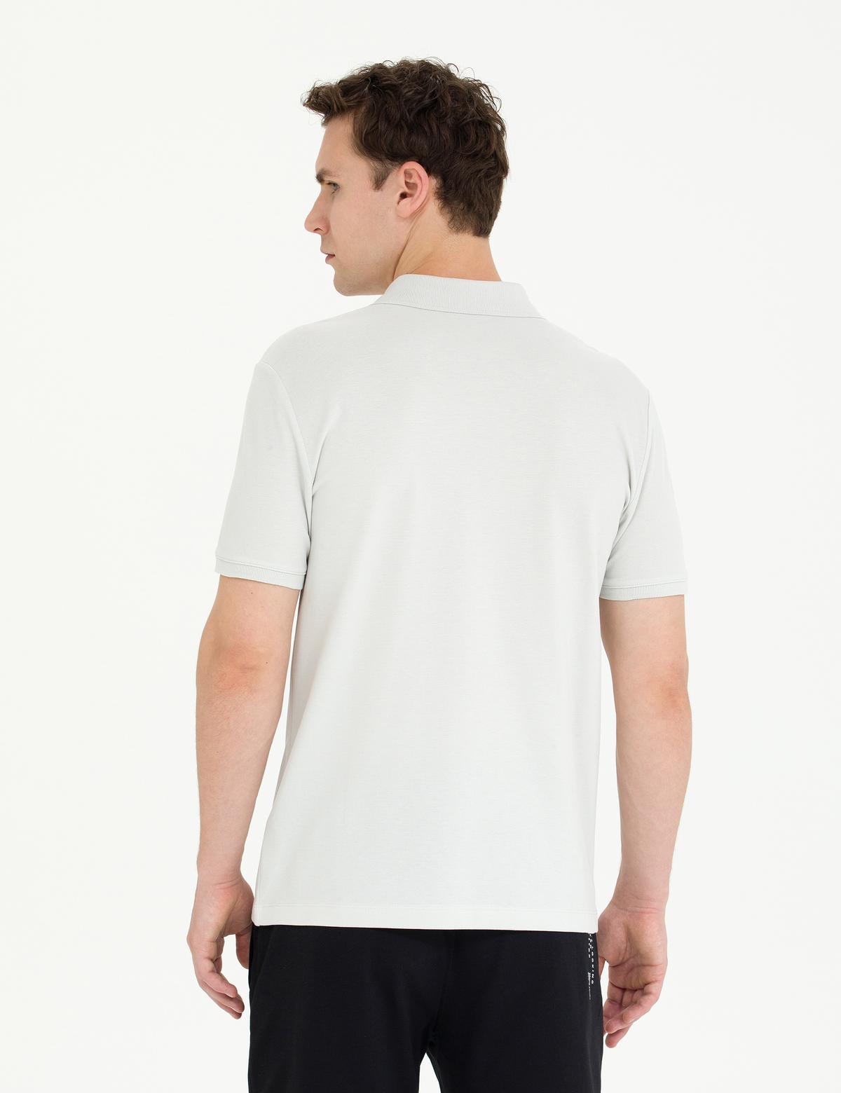 Açık Gri Slim Fit Polo Yaka Tişört - 50273577015