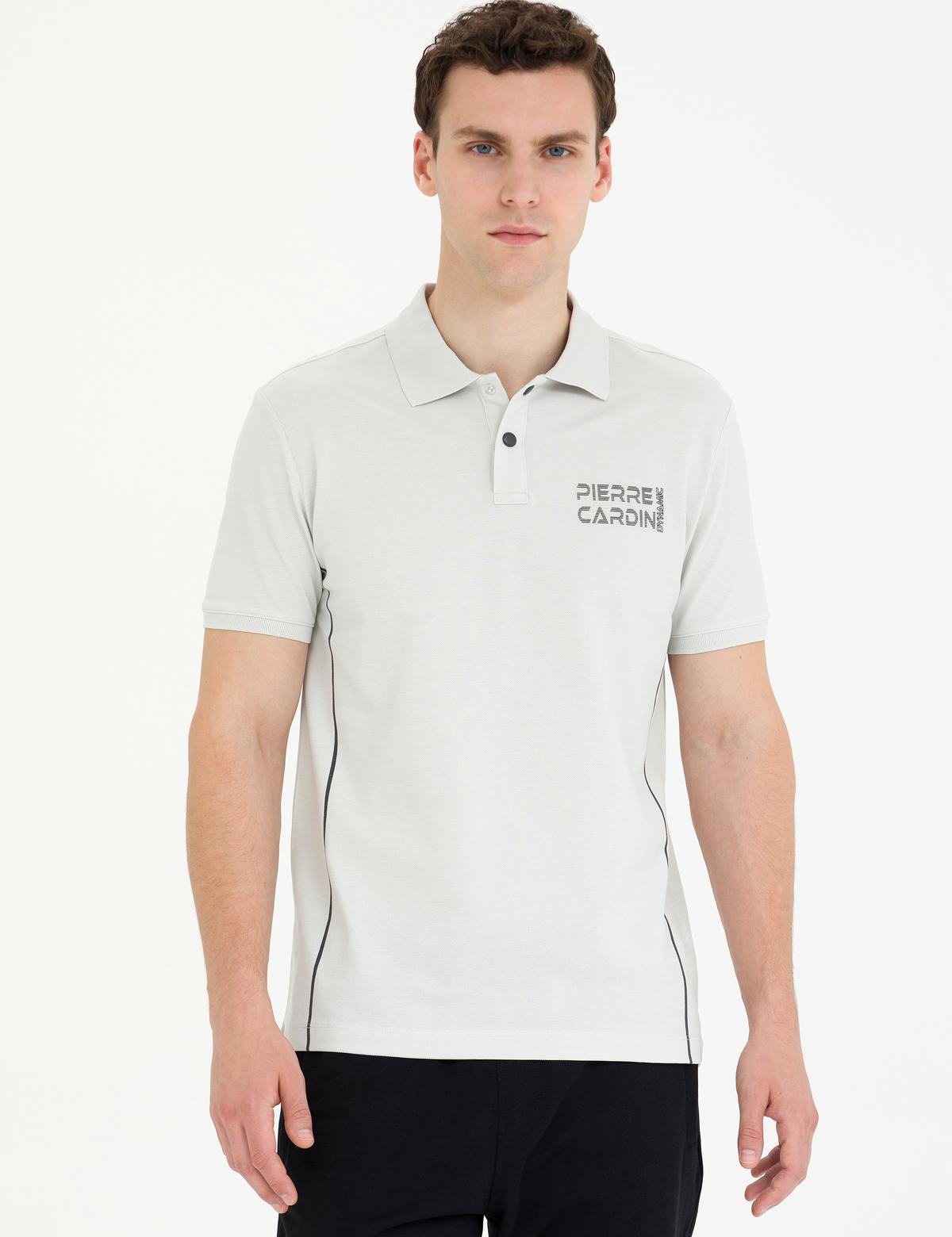 Açık Gri Slim Fit Polo Yaka Tişört