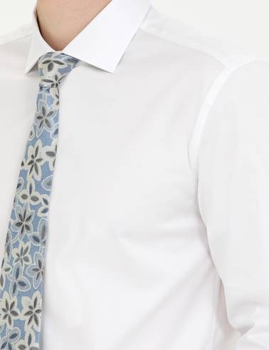 Beyaz Likralı Kolay Ütülenebilir Ex. Slim Fit Basic Gömlek