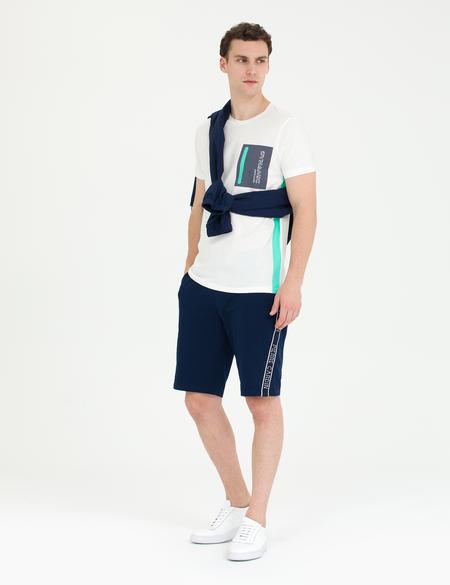 Ekru Slim Fit Bisiklet Yaka Tişört - 50262655044