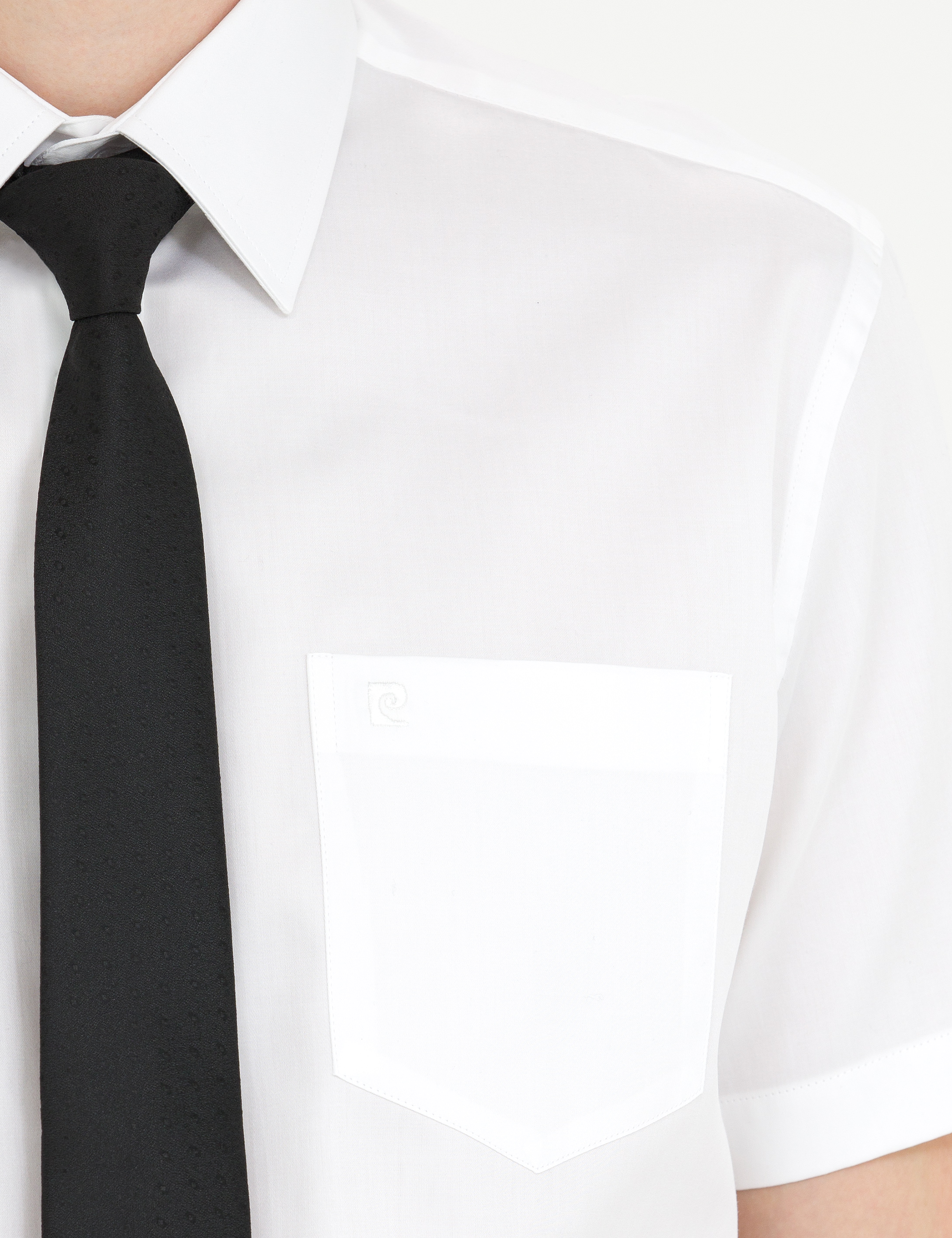 Pierre Cardin Beyaz %100 Pamuk Parlak Saten Regular Fit Kısa Kollu Basic Gömlek görsel 7