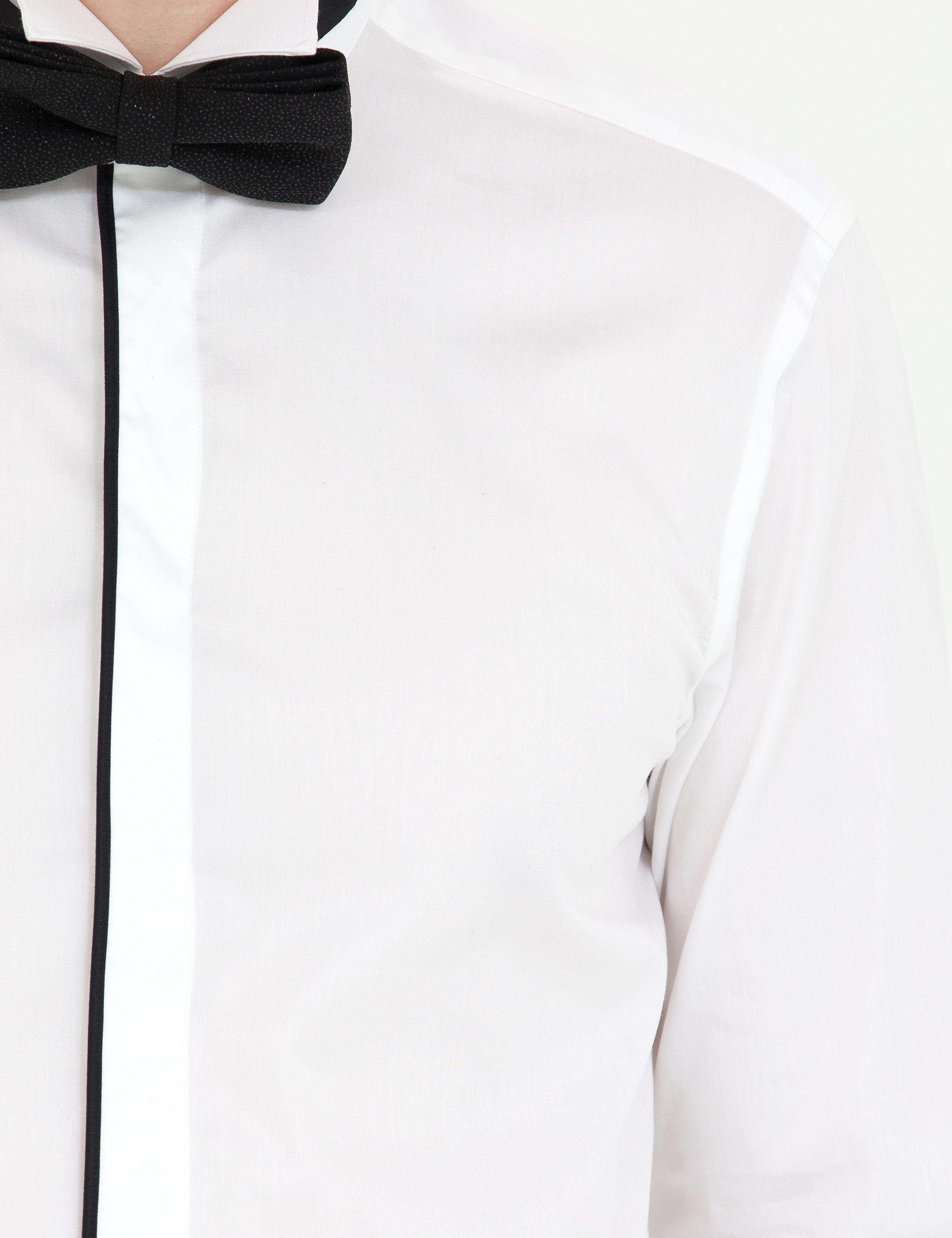 Beyaz Slim Fit Smokin Gömlek