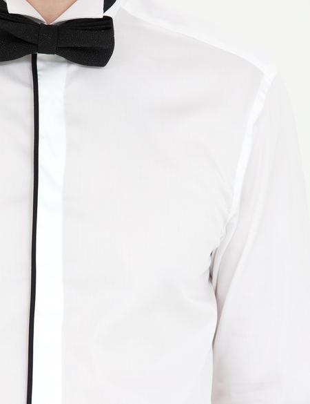 Beyaz Slim Fit Smokin Gömlek - 50268195001