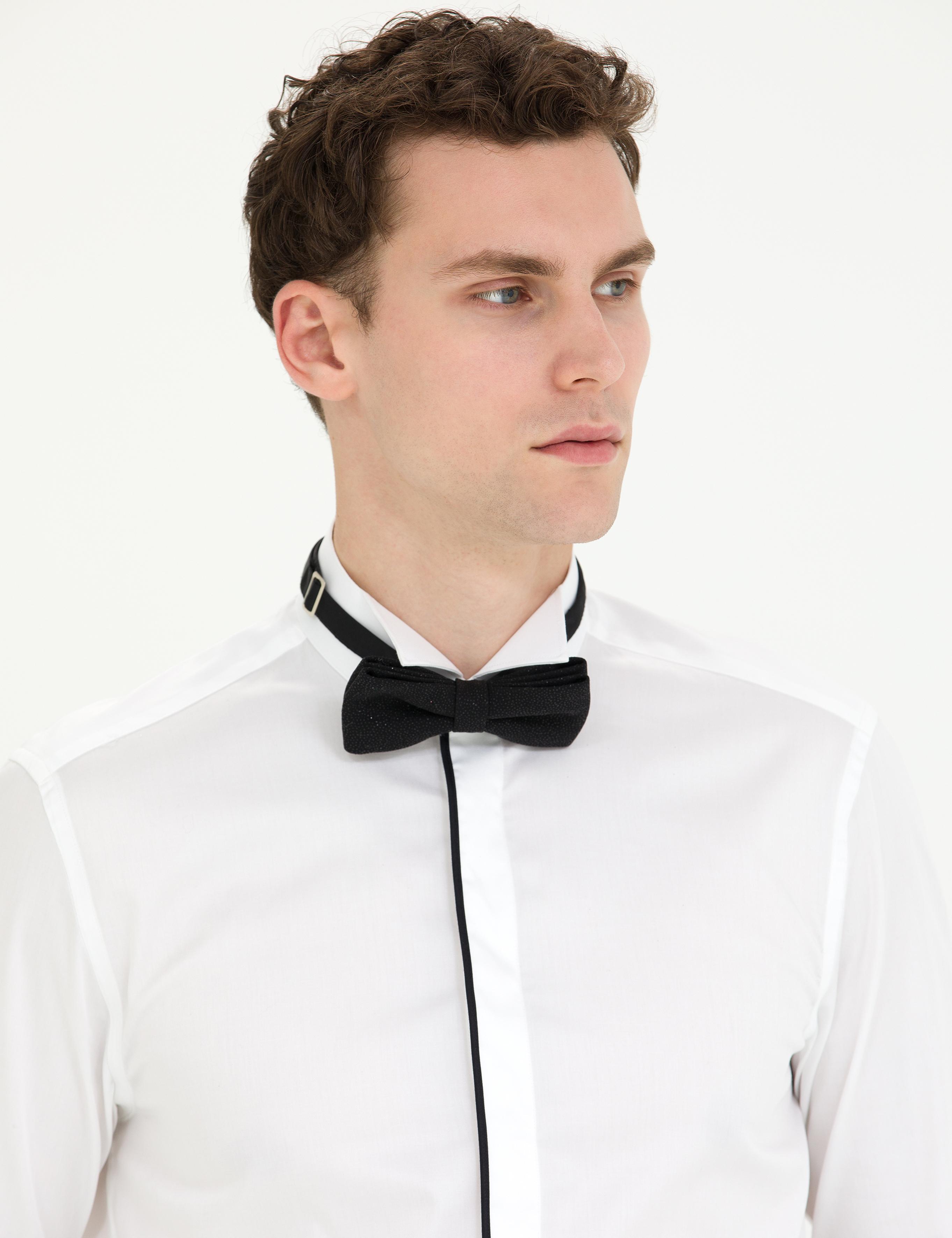 Beyaz Slim Fit Smokin Gömlek