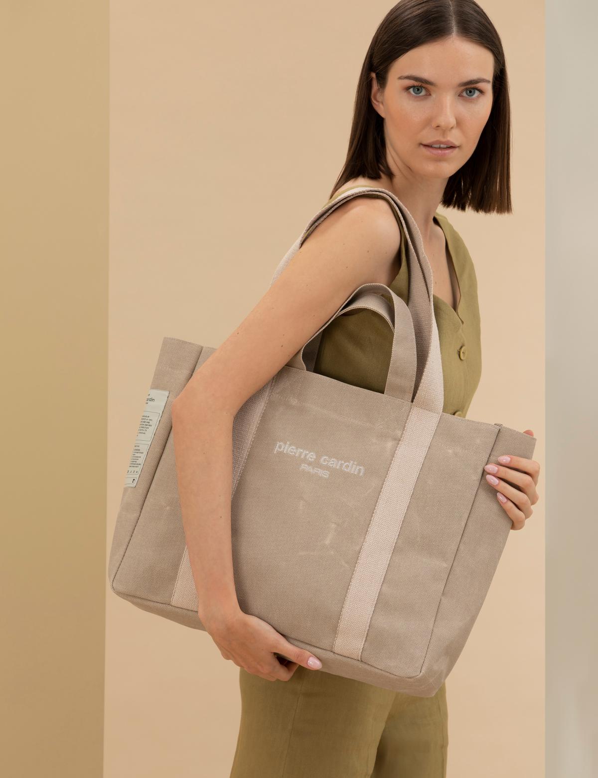 Bej Kanvas Kol Çantası - 50282218003