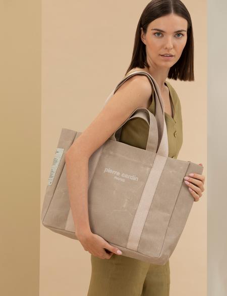 Bej Kanvas Kol Çantası - 50282218003