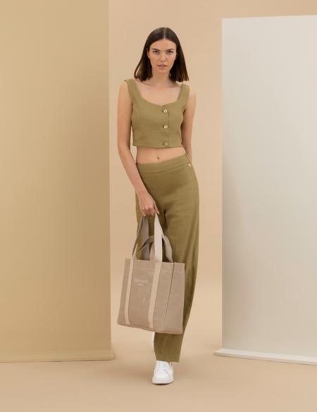 Bej Kanvas Kol Çantası - 50282218003