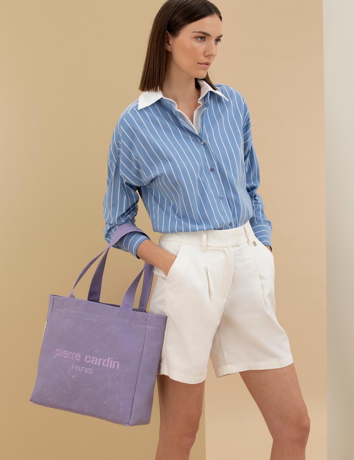 Mor Kanvas Kol Çantası