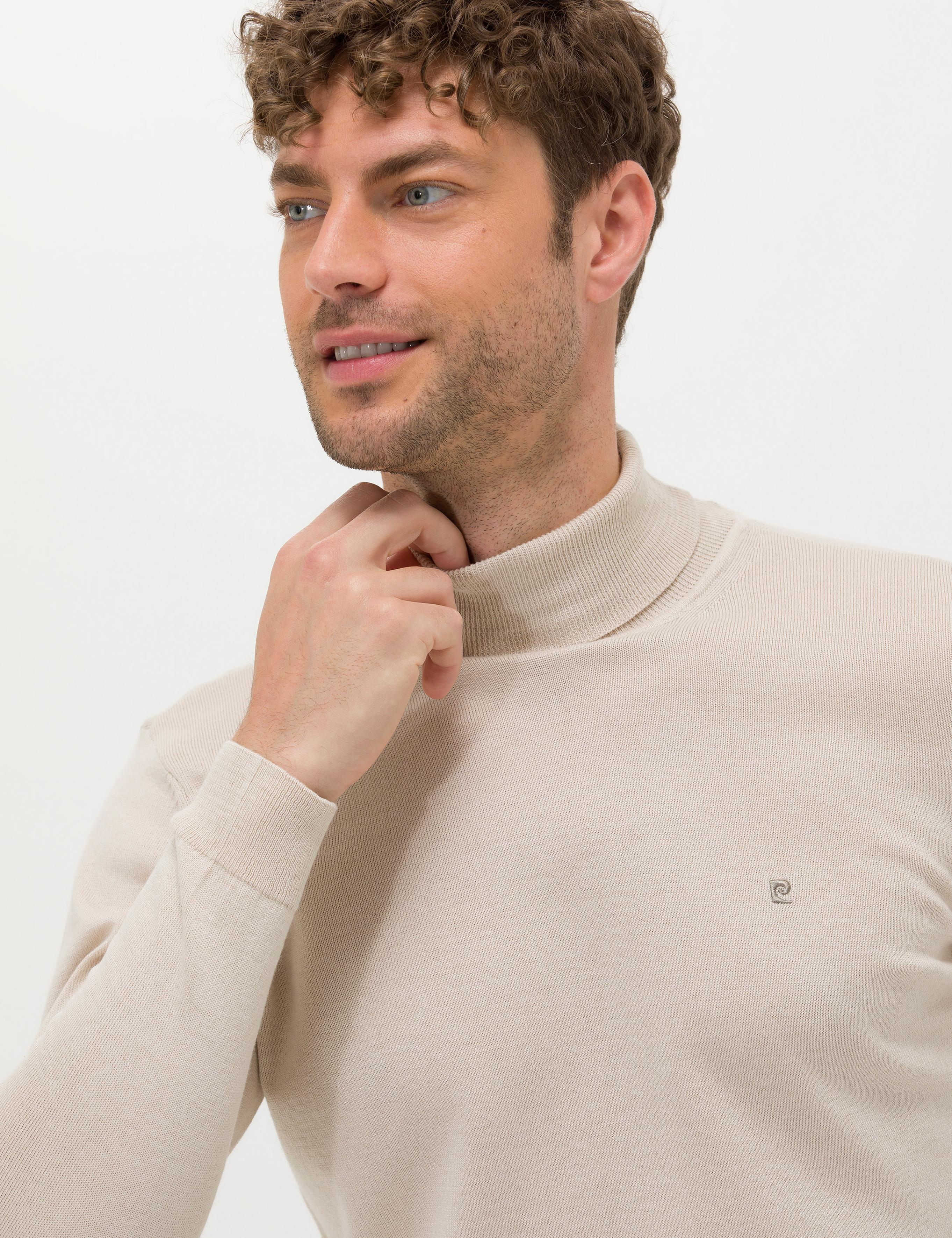 Kum Melanj Slim Fit Balıkçı Yaka Basic Triko Kazak