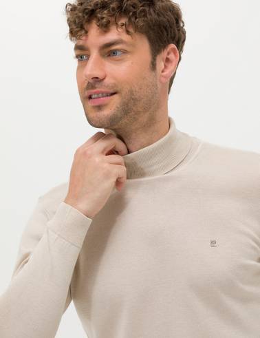 Kum Melanj Slim Fit Balıkçı Yaka Basic Triko Kazak