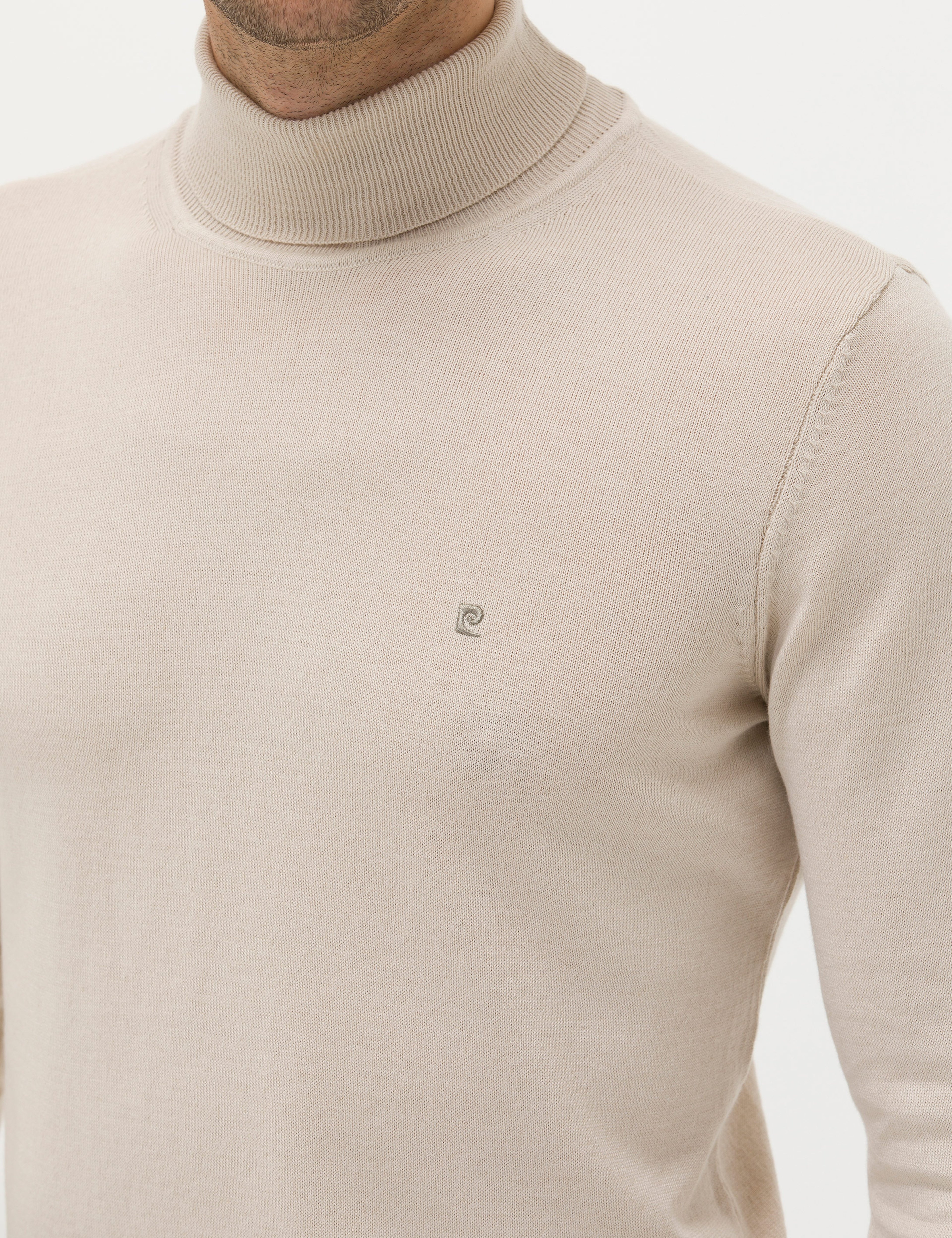 Kum Melanj Slim Fit Balıkçı Yaka Basic Triko Kazak