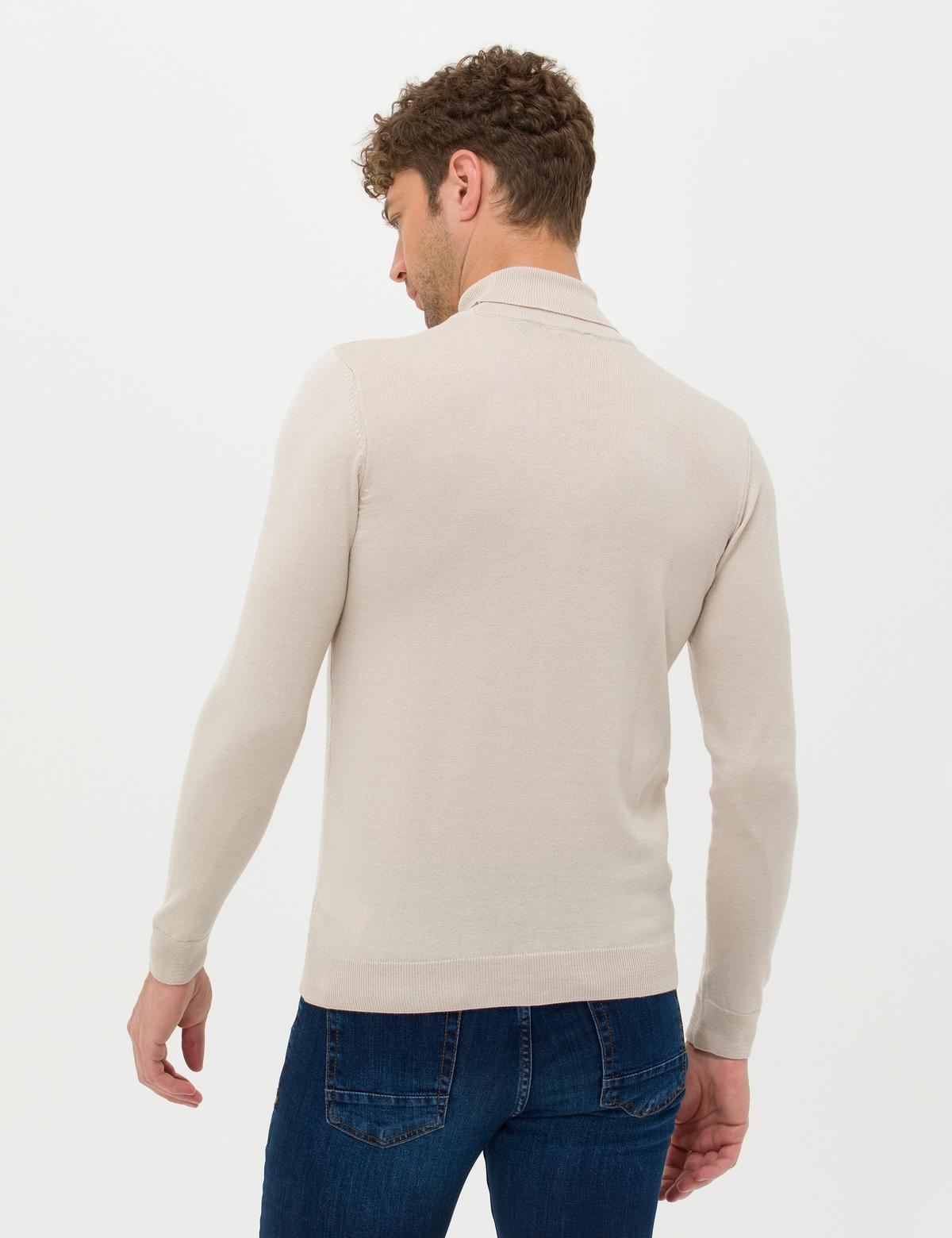 Kum Melanj Slim Fit Balıkçı Yaka Basic Triko Kazak - 50276531013