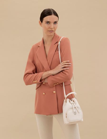 Ekru Büzgülü Çanta - 50282190002